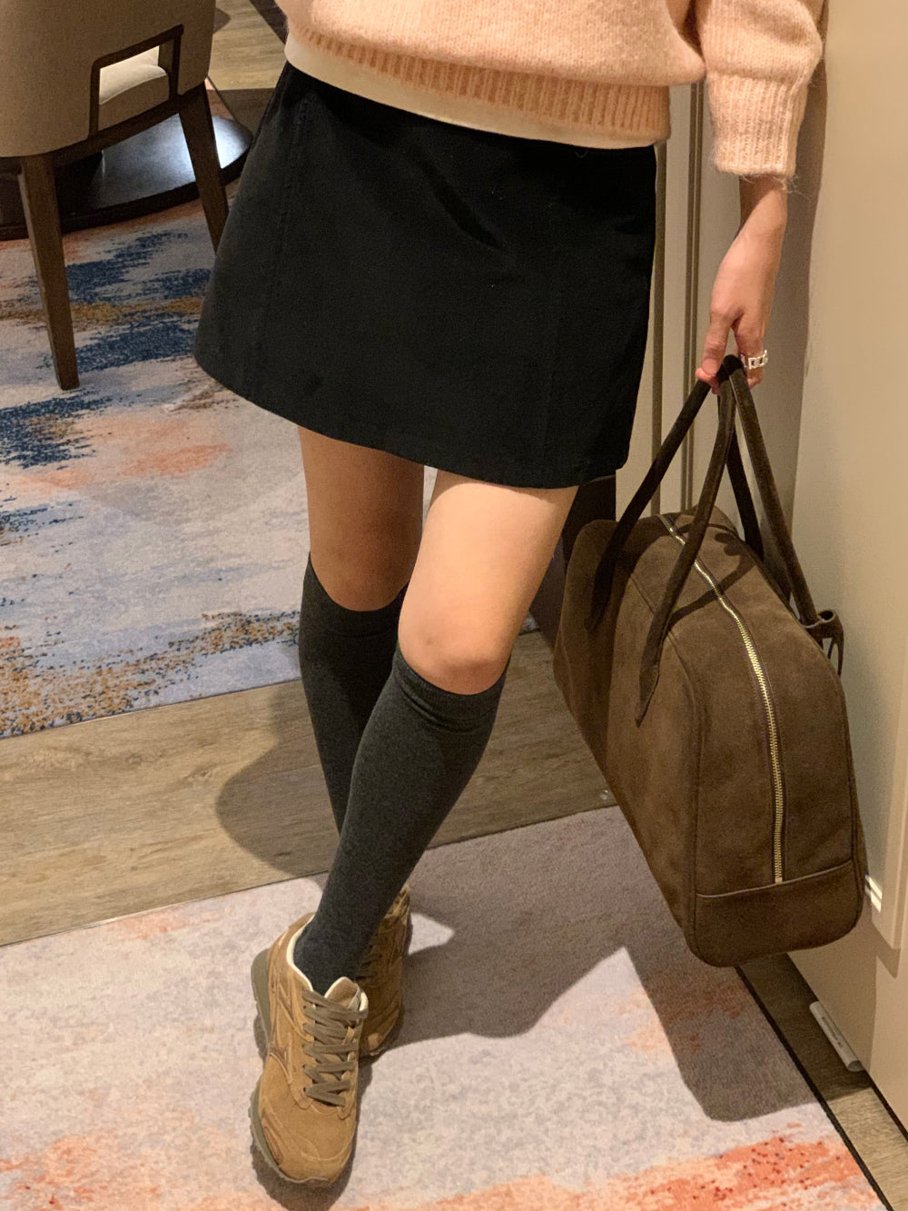 gimo suede lining skirt-2col