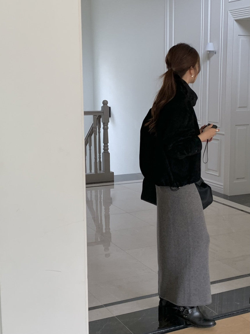 Amel wholegament cashmere knit skirt-3col