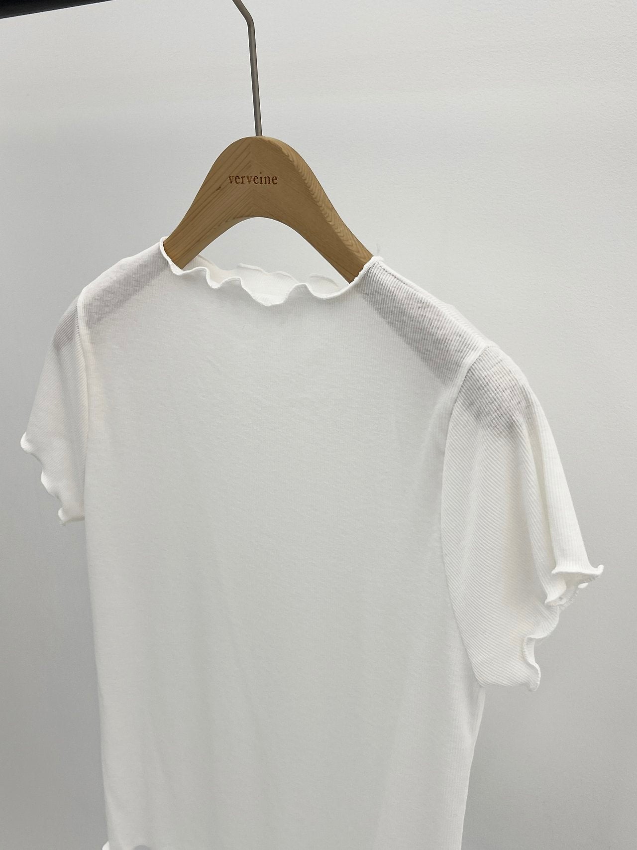 Aileen frill short sleeve T-2col