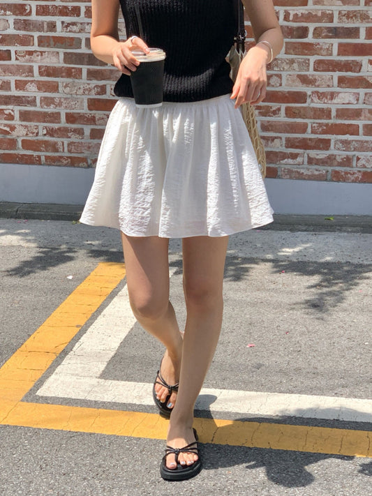 Merry paper smoke short skirt-2col