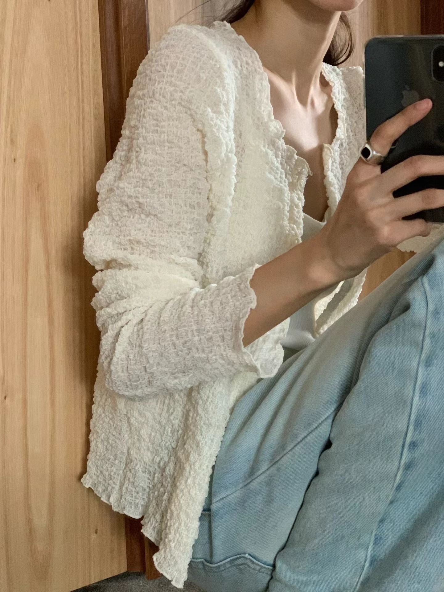 Ounce cloud wrinkle cardigan-3col