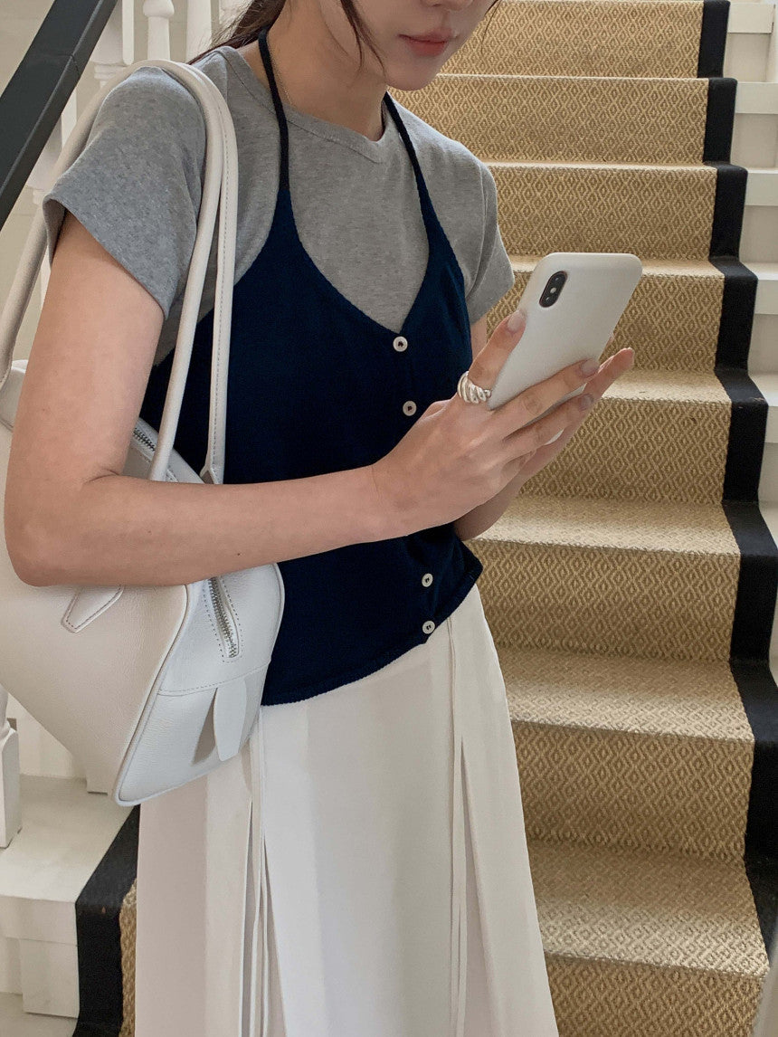 basic halter sleeveless-5col