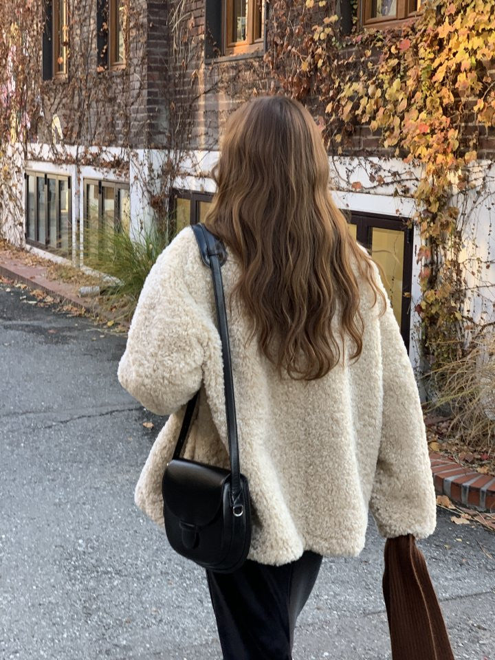 Lozan round neck fur jacket