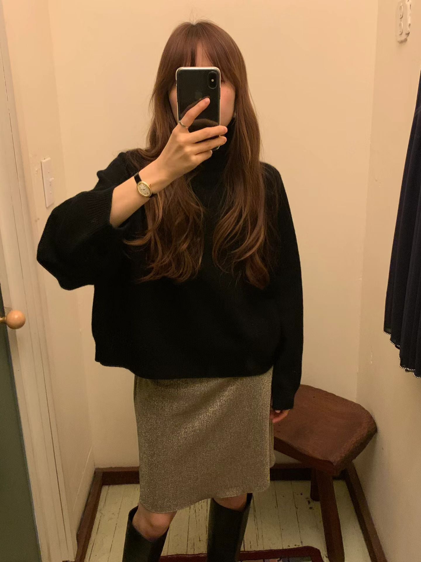 Ounce glitter banding skirt-2col