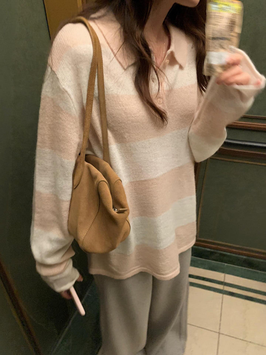 Muffin stripe knit-2col