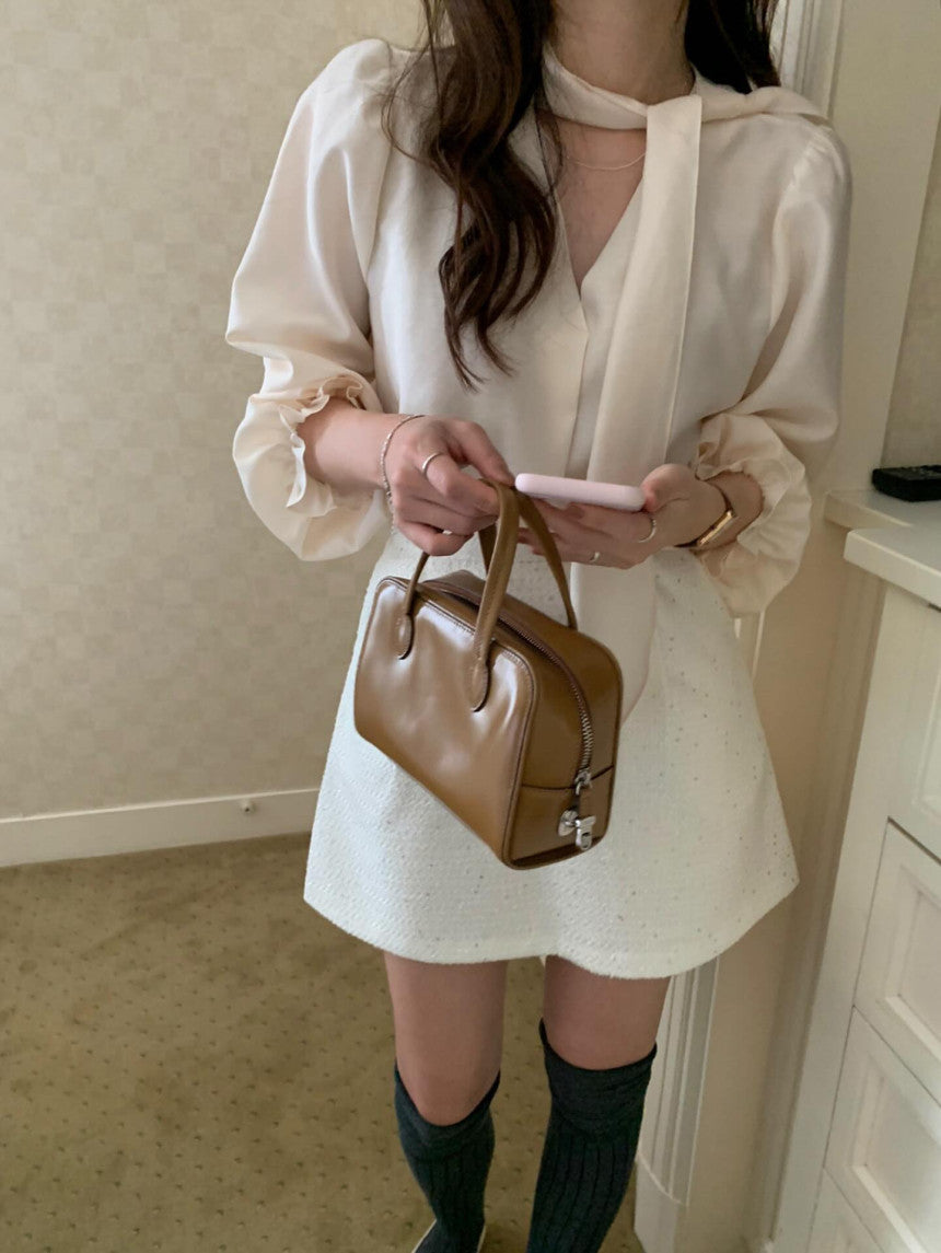 Ruter tie blouse-2col