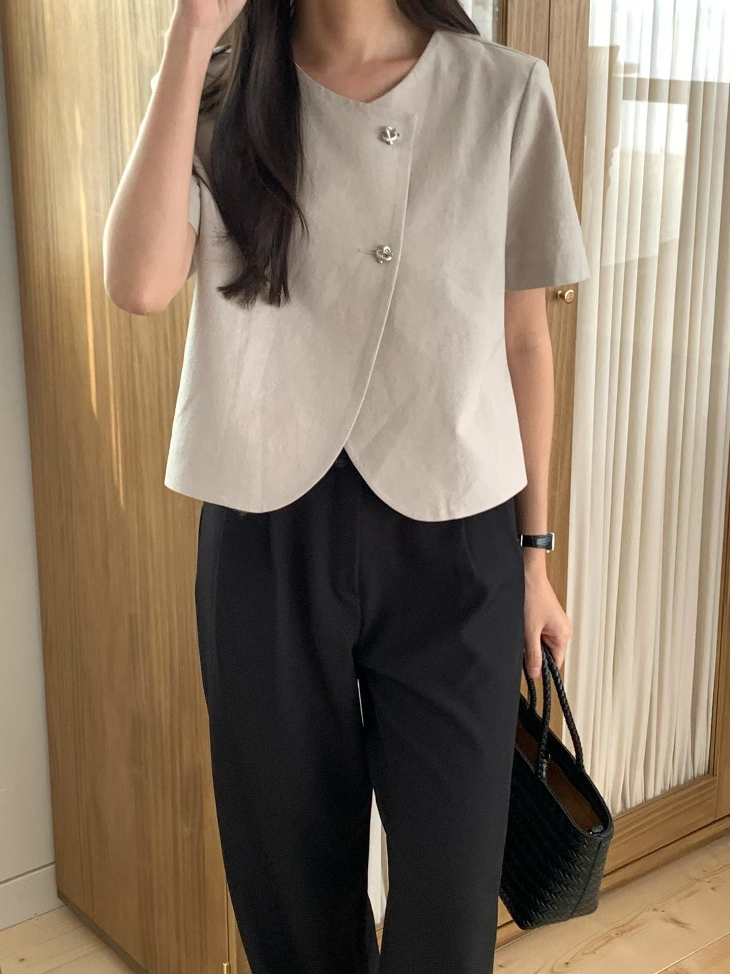 jena linen half jacket-2col
