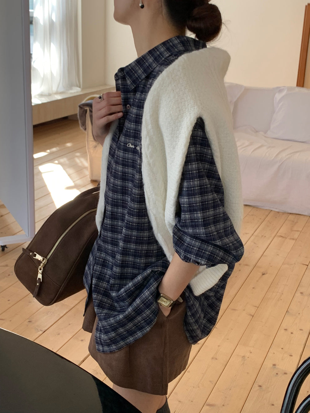 Boston check shirt-2col