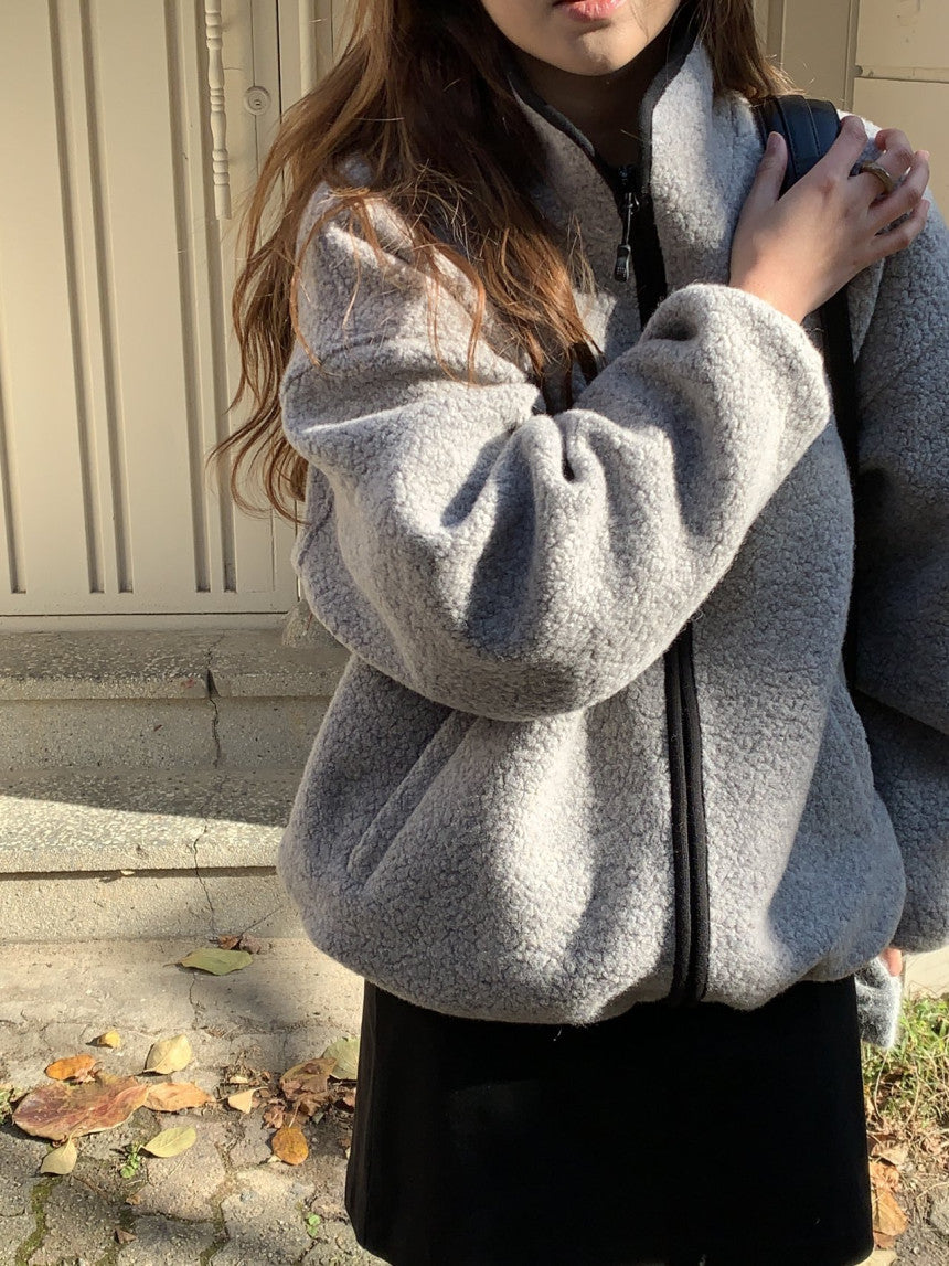 Cris fine wool dumble zip up jumper-3col