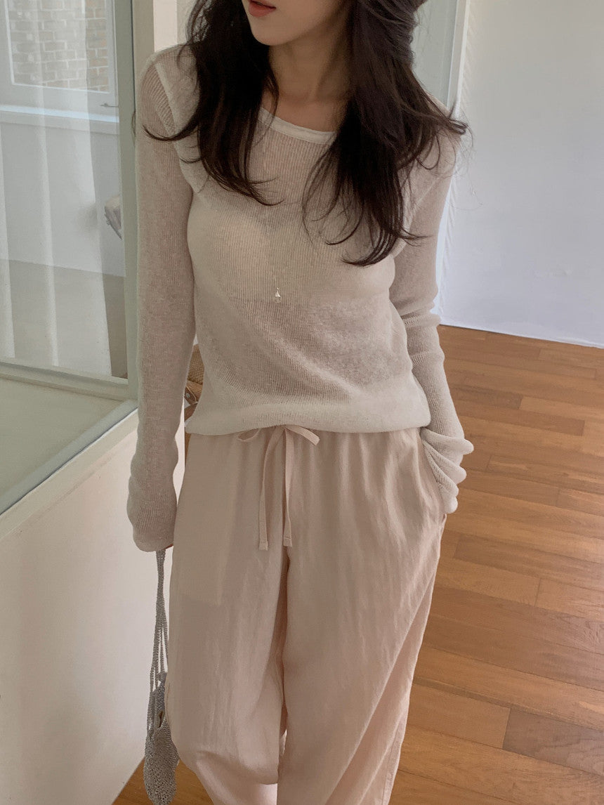 Nudy rib linen knit-4col