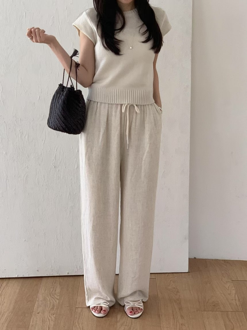 Vintage linen pants-3col