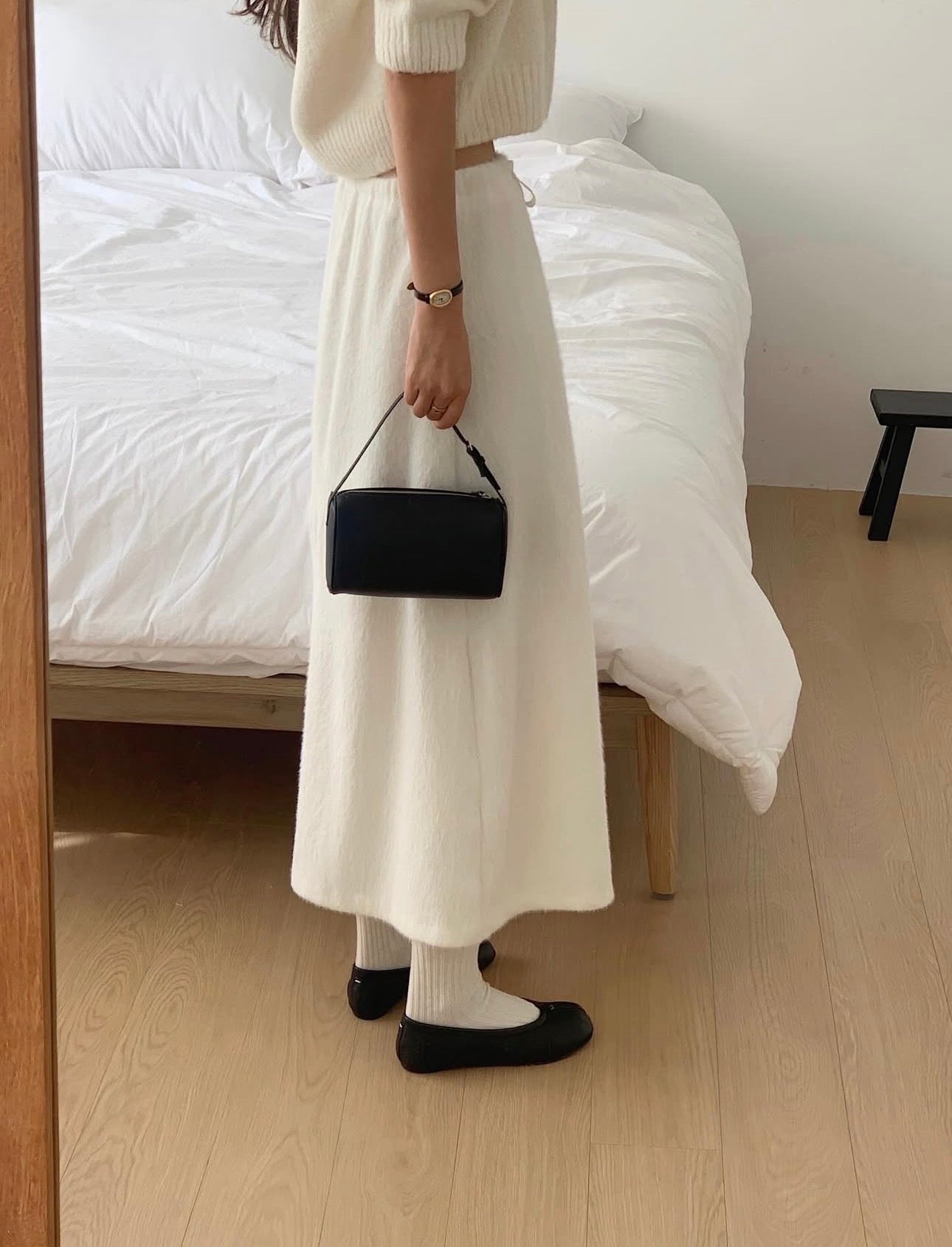 liter sana fur flare skirt-2col