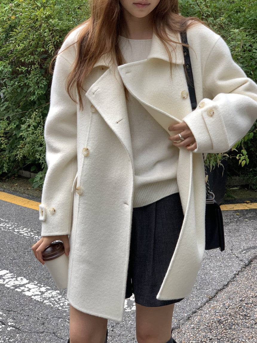 Ellen double handmade coat-2col