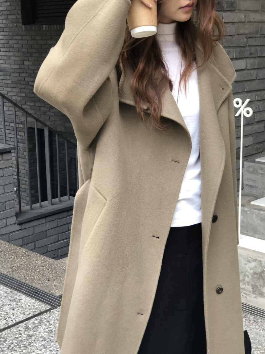 Noel high neck handmade coat-2col