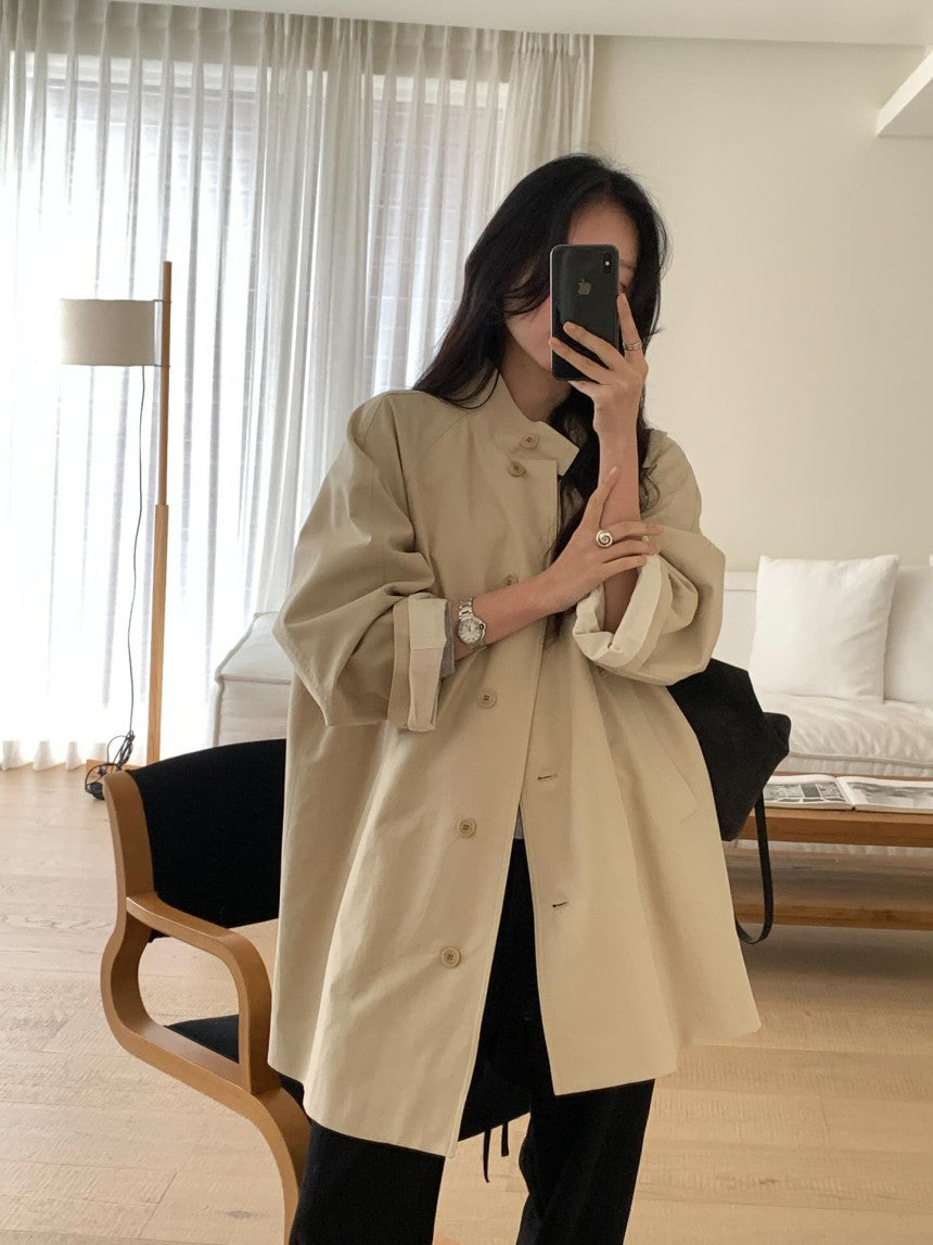 meli high-neck trench-2col