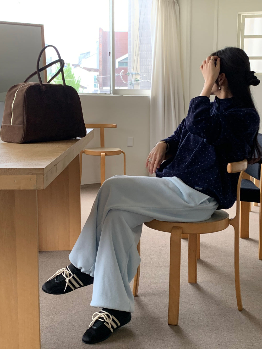 mix fleece pants-4col