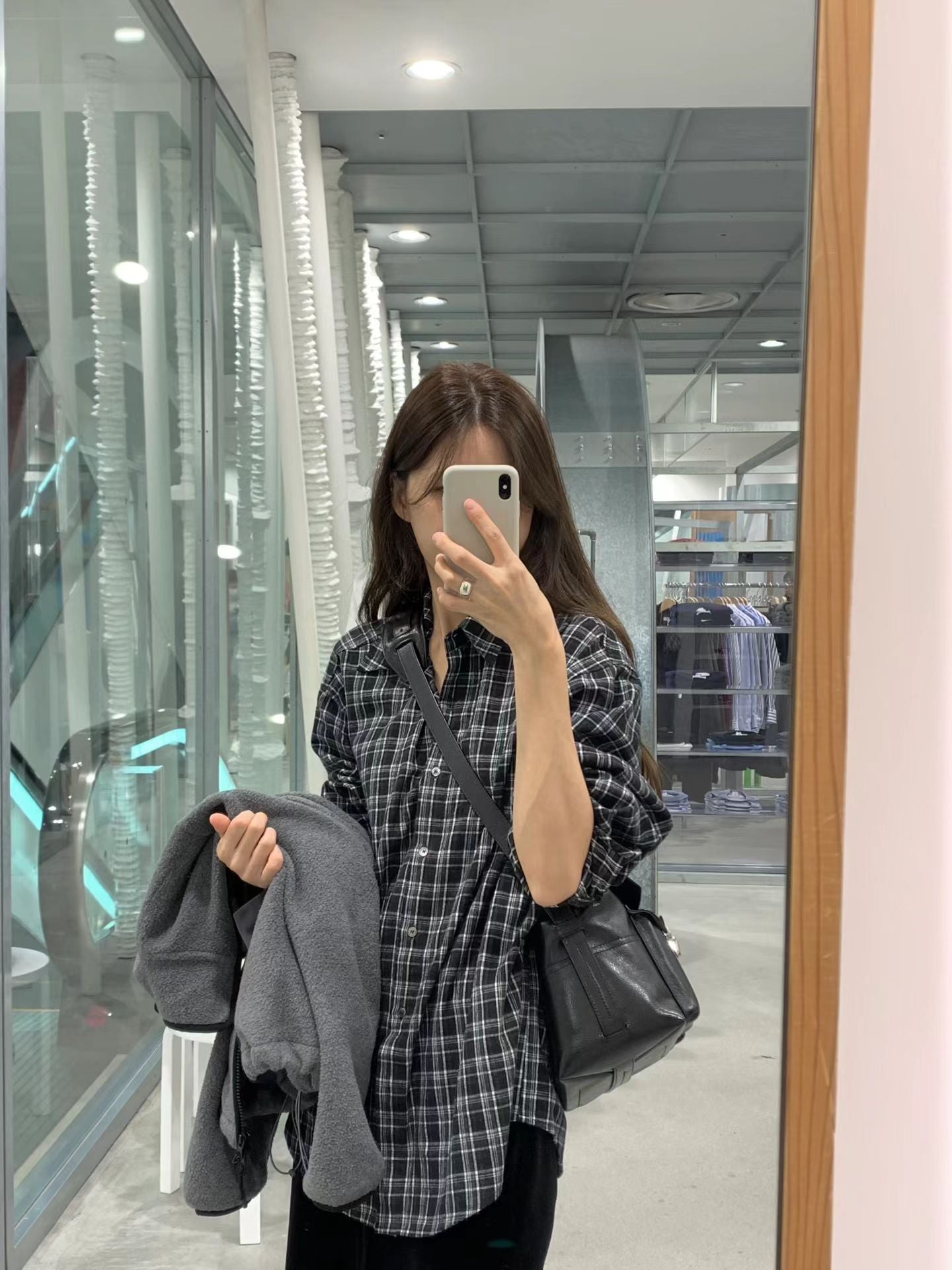 Ounce liden check shirt-2col