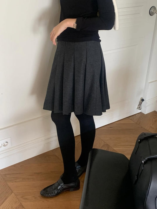 Muse pleated skirt-2col