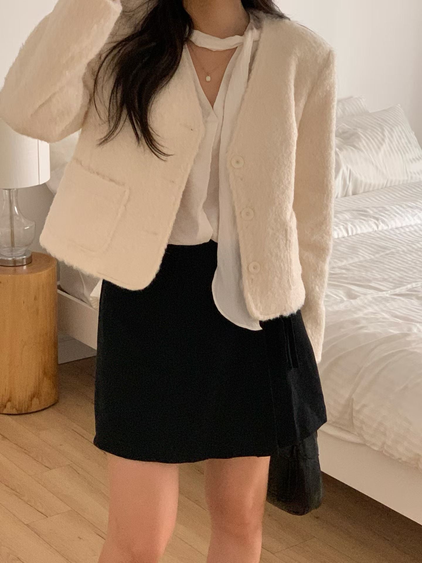 Rosy wool v neck jacket-2col