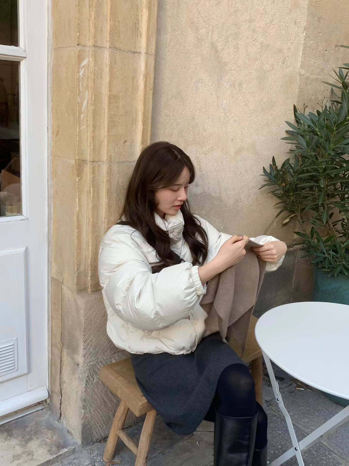 Ounce asto wool midi skirt-3col