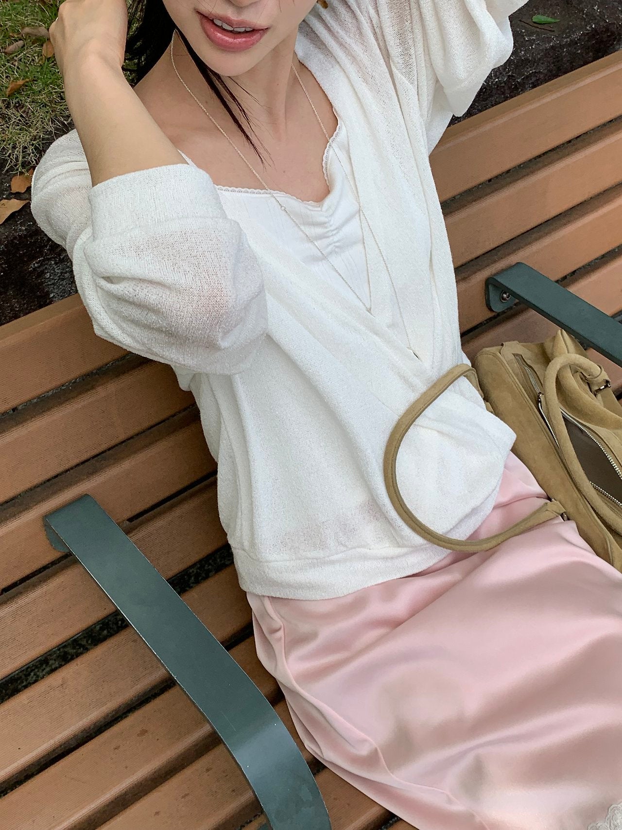 Elina linen deep V-neck knit-3col