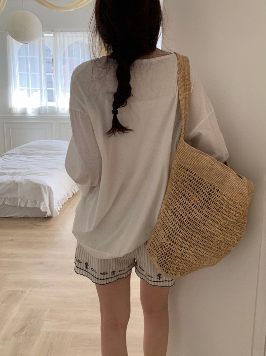 embroidered shorts