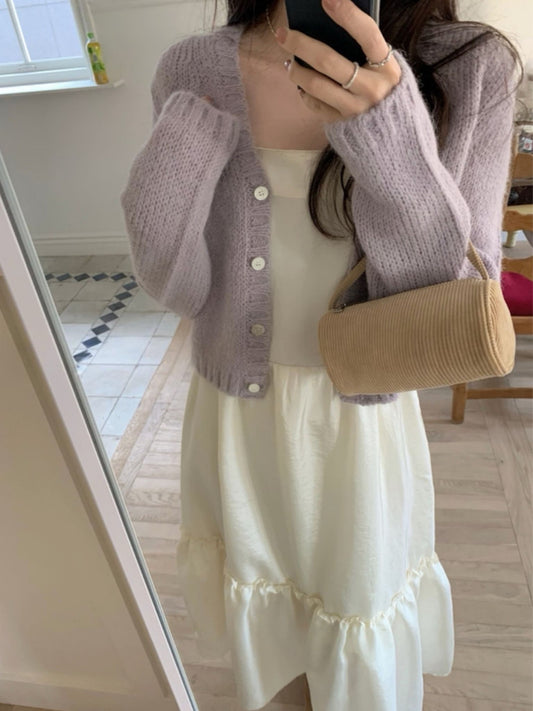 crop alpaca cardigan-4col