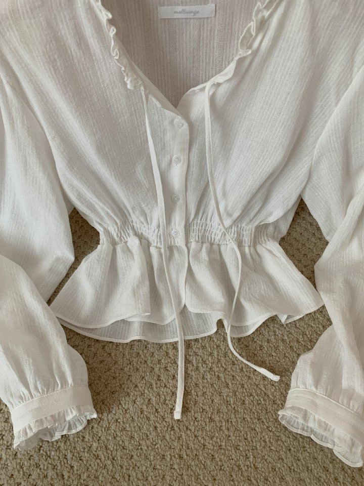 ivory即納 coco smok blouse-2col