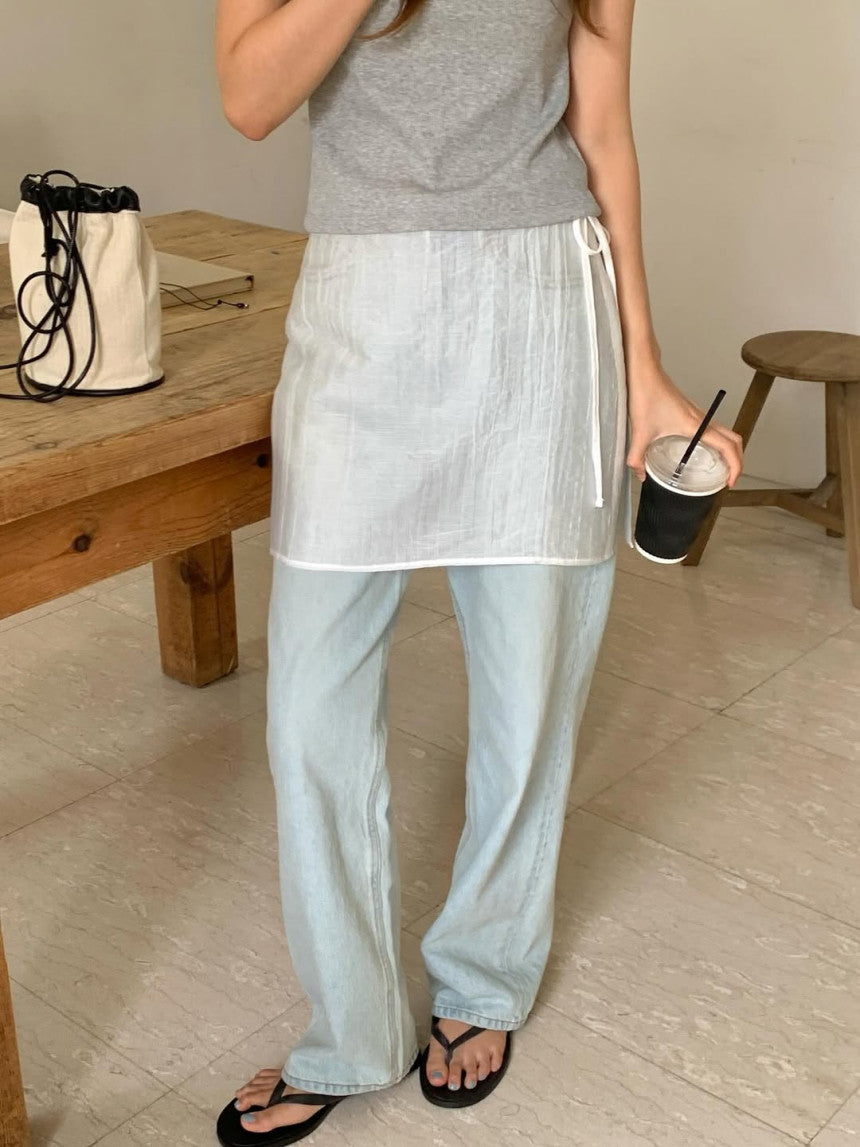 Butter rayered wrap skirt-3col