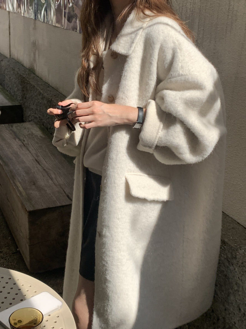 Lea alpaca handmade coat-2col