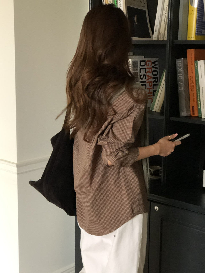 Velour pitch check shirt-2col