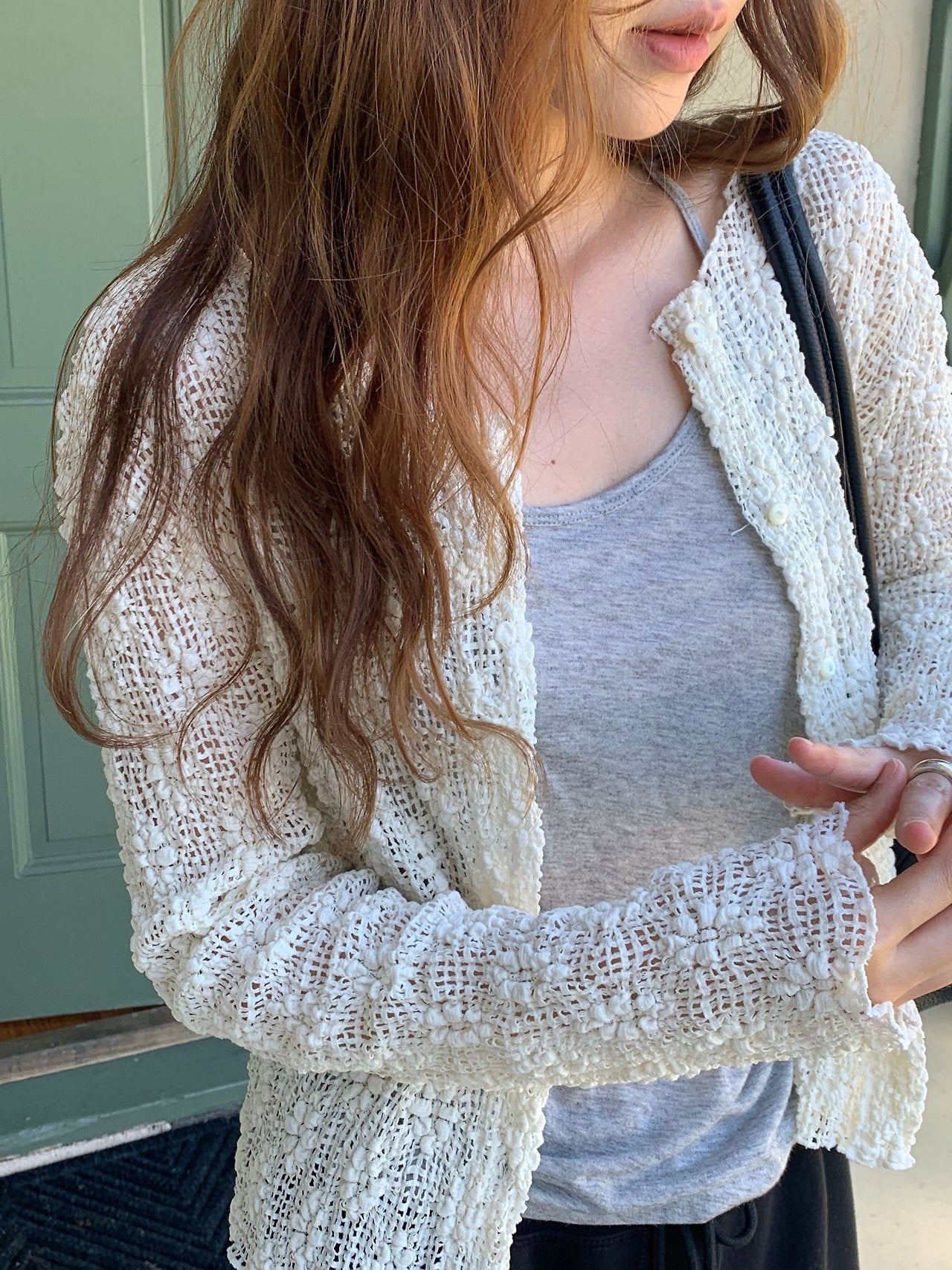 Flora textured cardigan