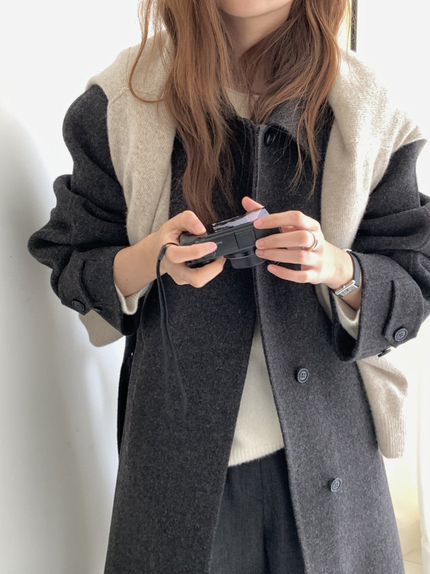 Serin shetland hadmade coat-2col