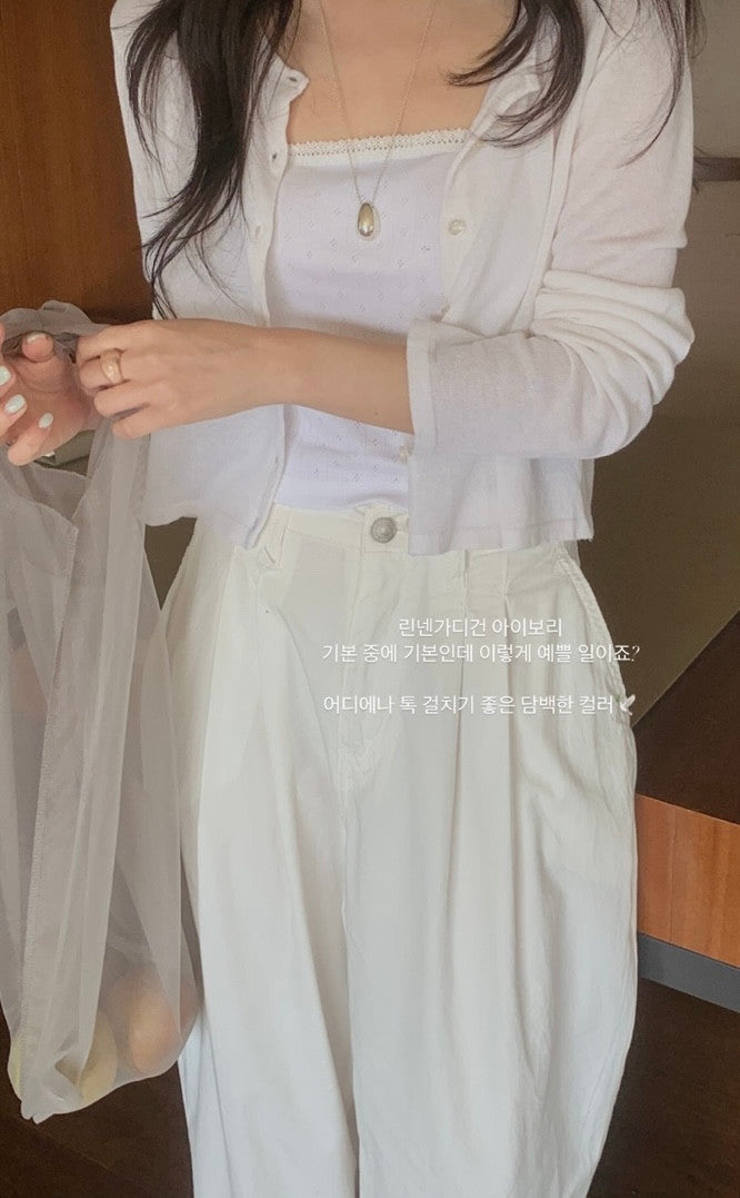 linen cardigan-4col
