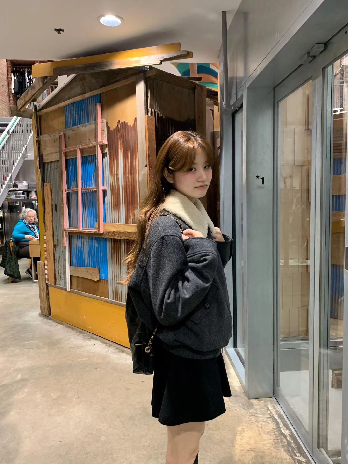 Ounce teddy wool fur Collar jacket-2col