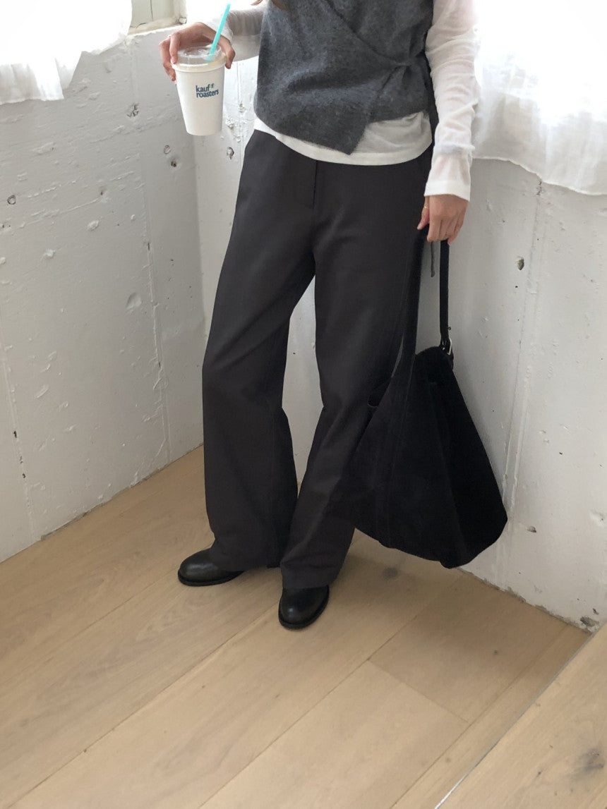 Beline brushed rayon cotton pants-2col