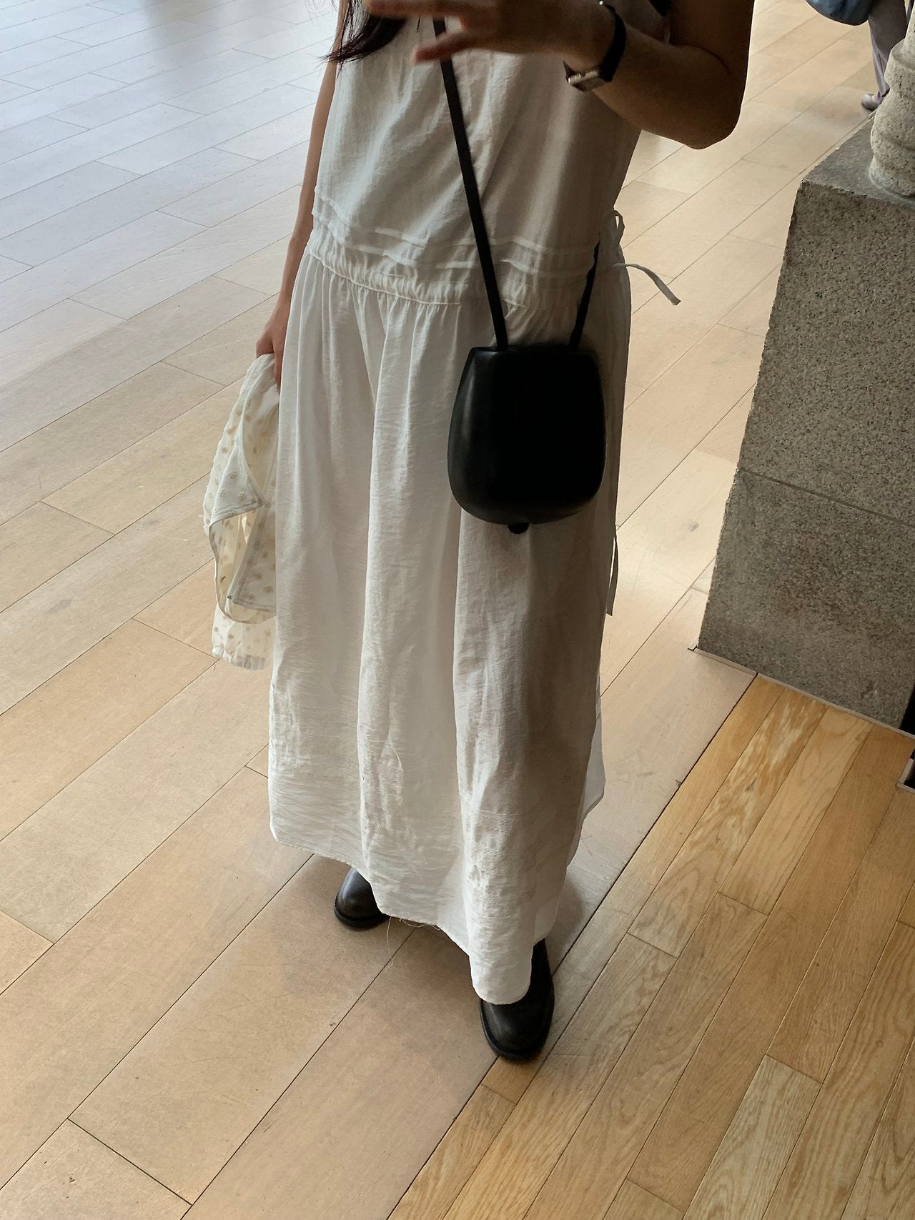 Flow pintuck lace long onepiece