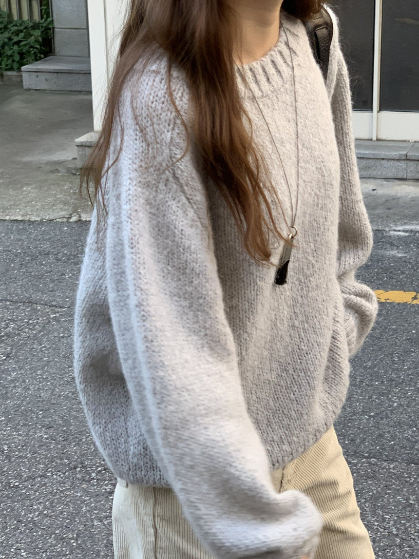 balloon alpaca oversize pullover knit-3col