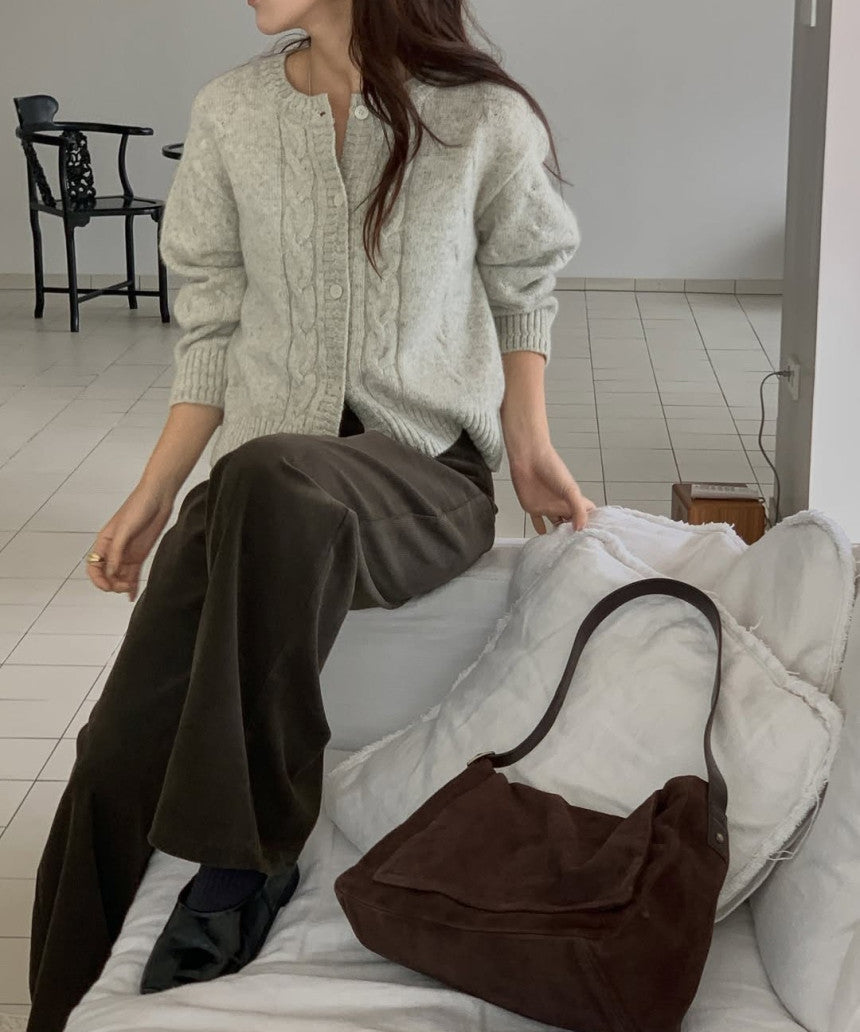 running baby alpaca cardigan-4col