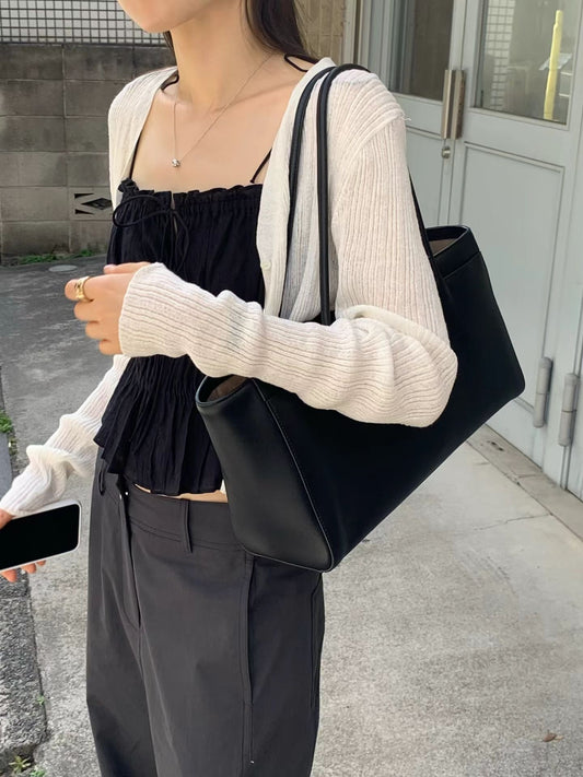 Ounce ecru rib v cardigan-3col