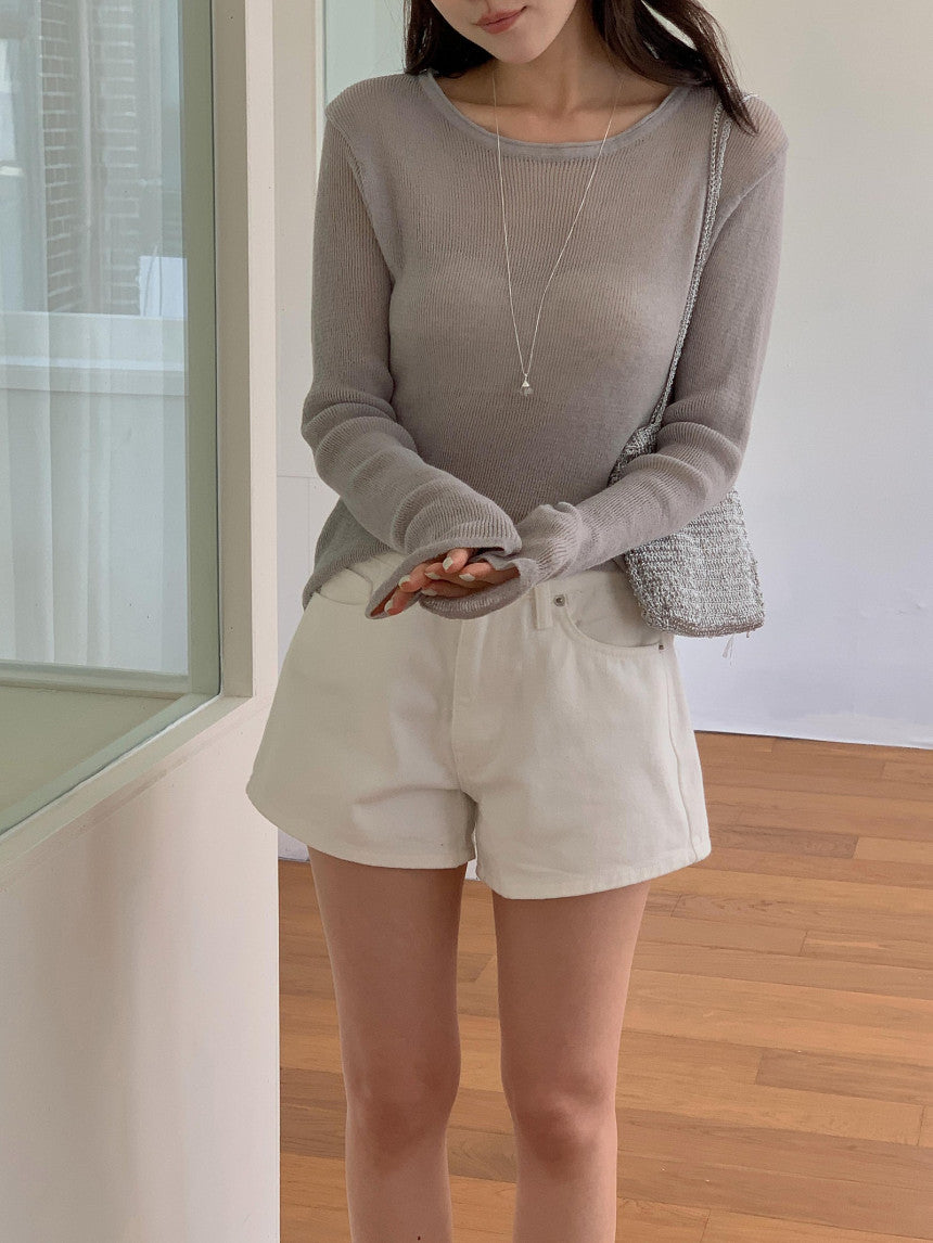 Nudy rib linen knit-4col