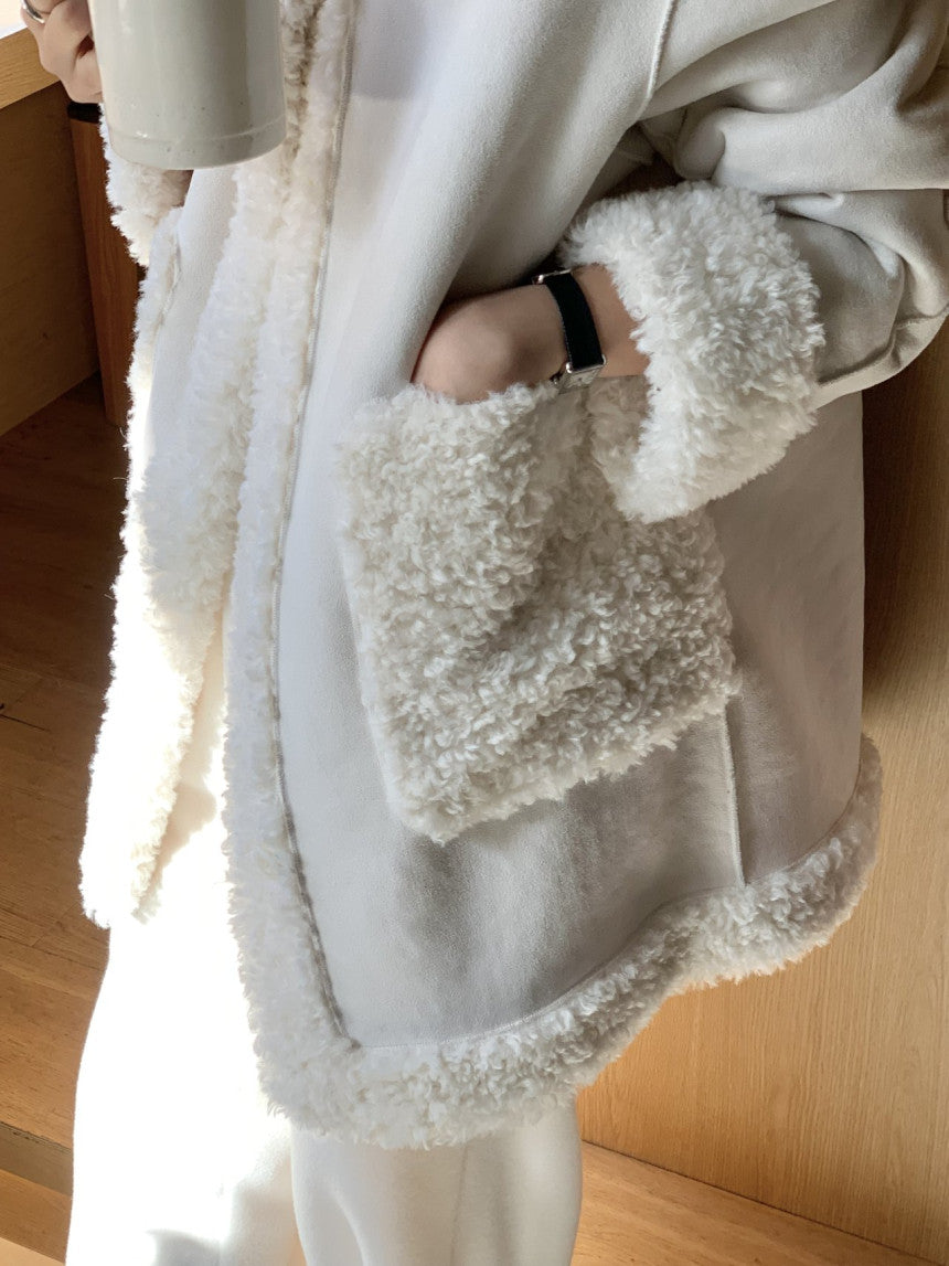 Ales reversible fur shearling jacket-2col