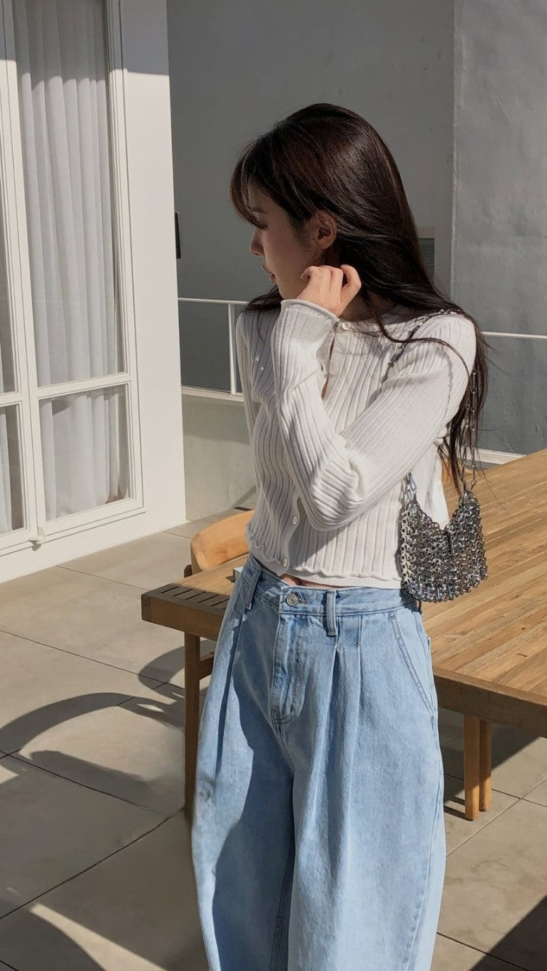 hey rib cardigan-4col