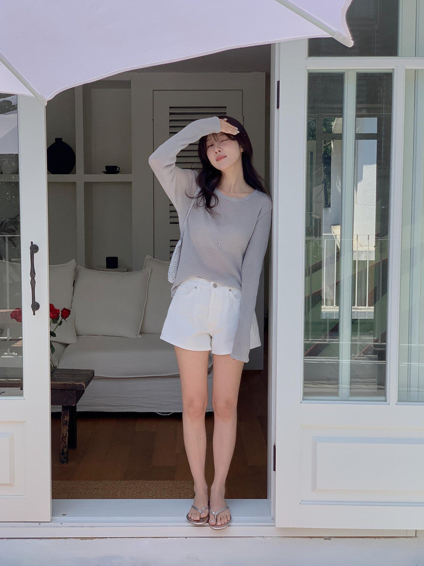 Nudy rib linen knit-4col