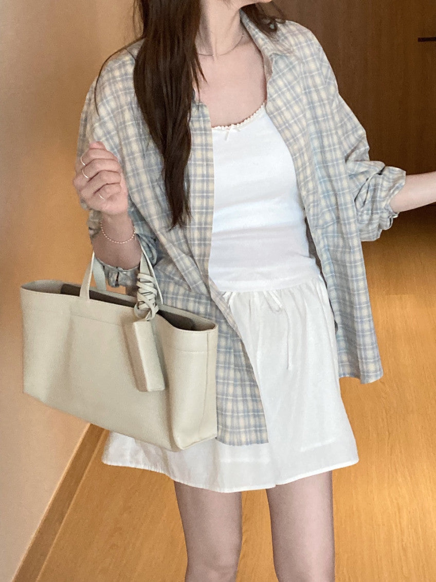 Ripple check shirt-2col