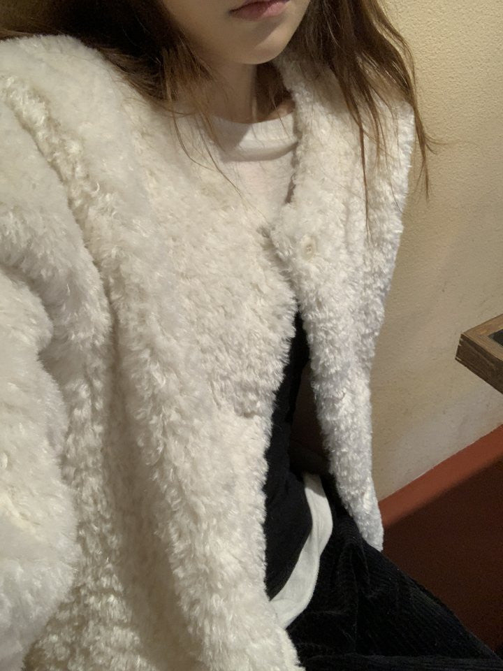 Lozan round neck fur jacket