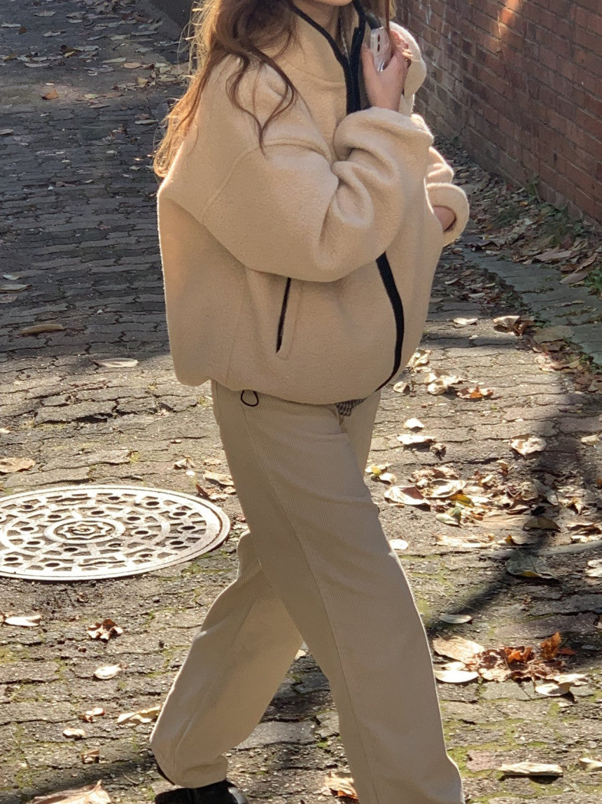 Cris fine wool dumble zip up jumper-3col