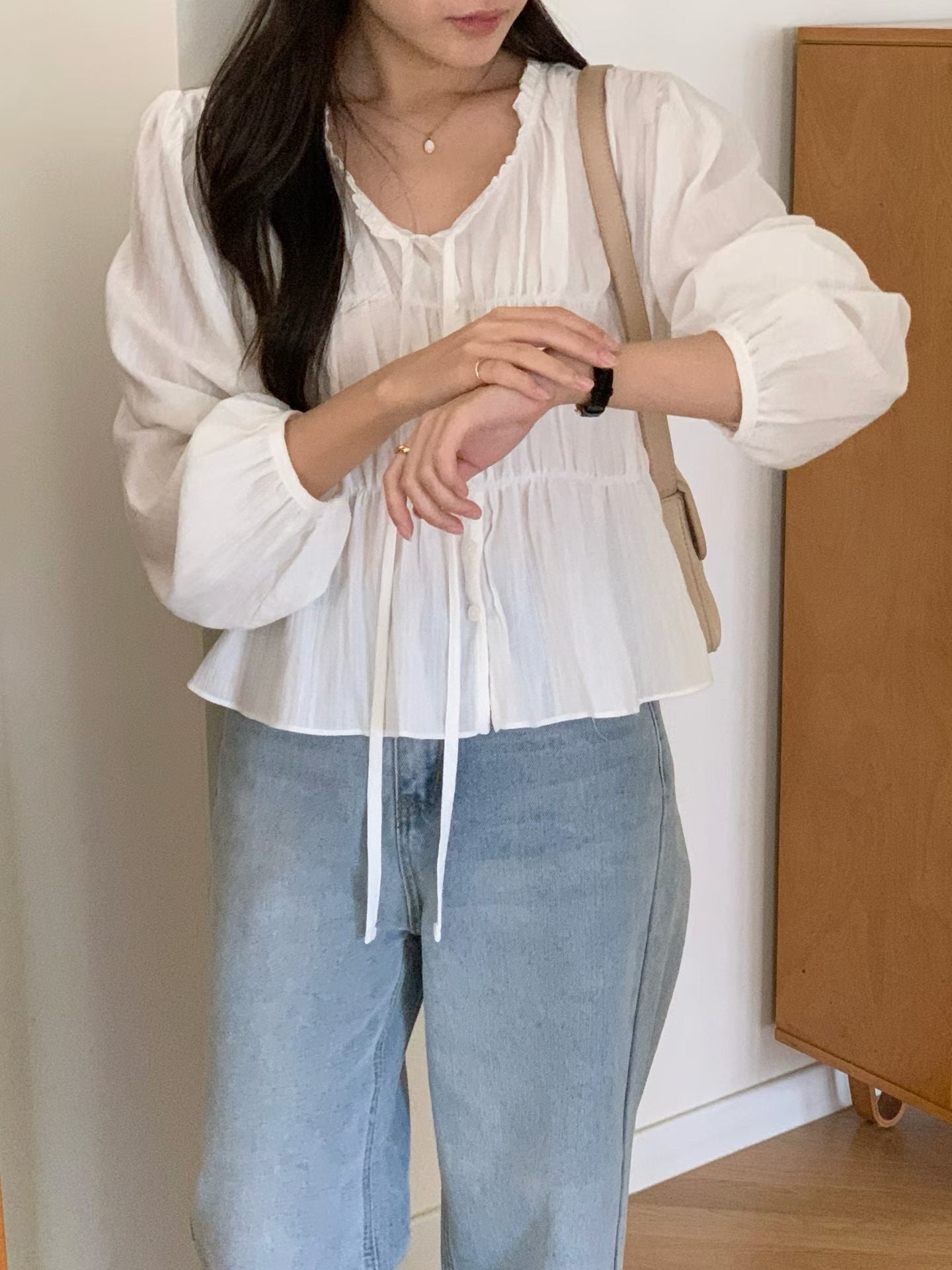 sorbet frill blouse-2col