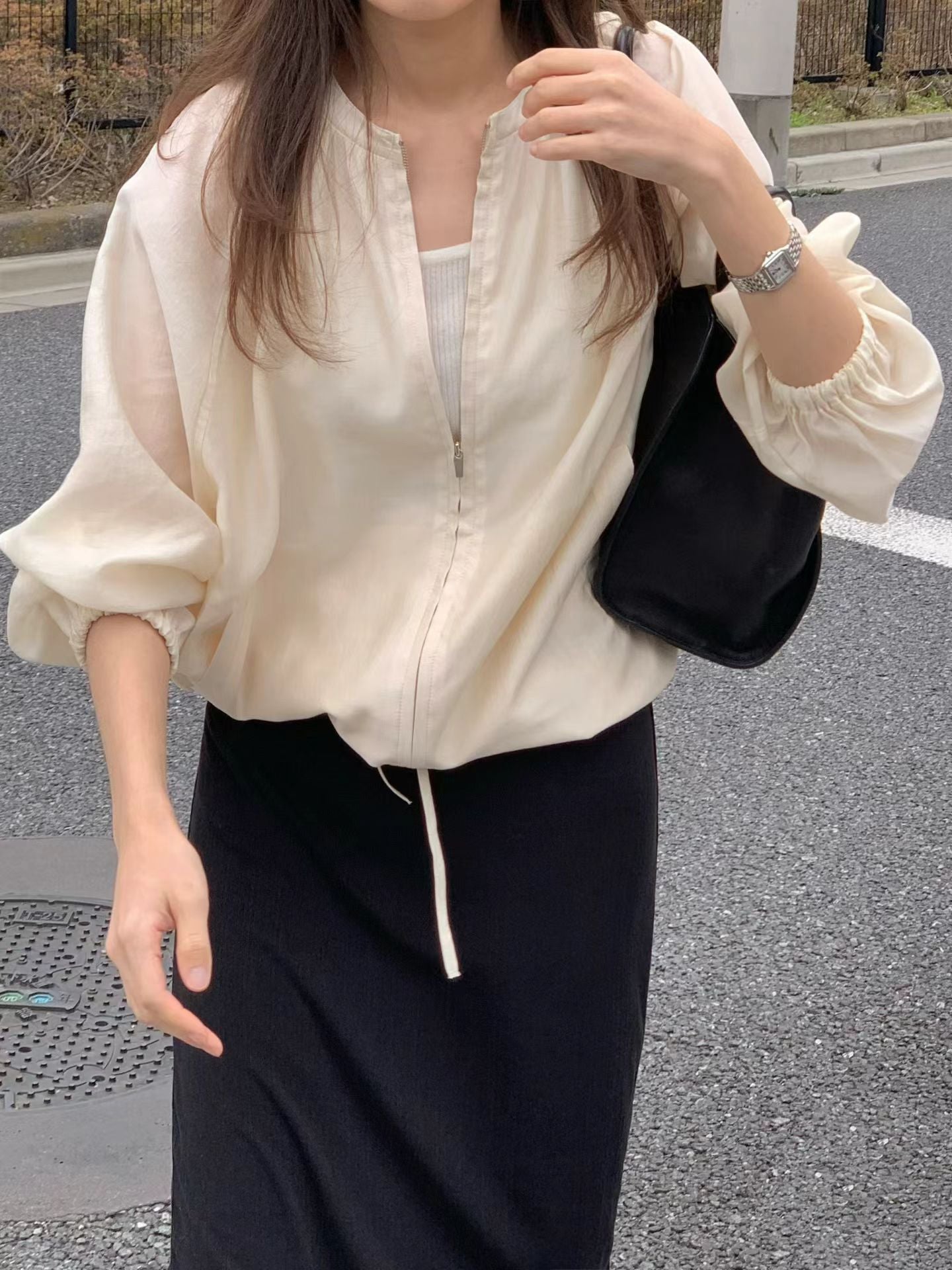 Ounce sheer shirring jumper