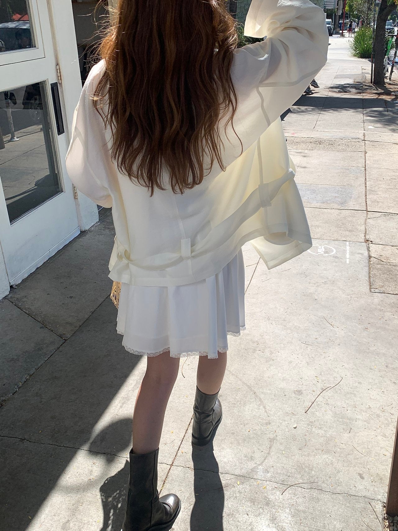 Michel soft short trench jacket-2col